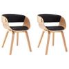 Dining Chairs 2 Pcs Black Bentwood and Faux Leather