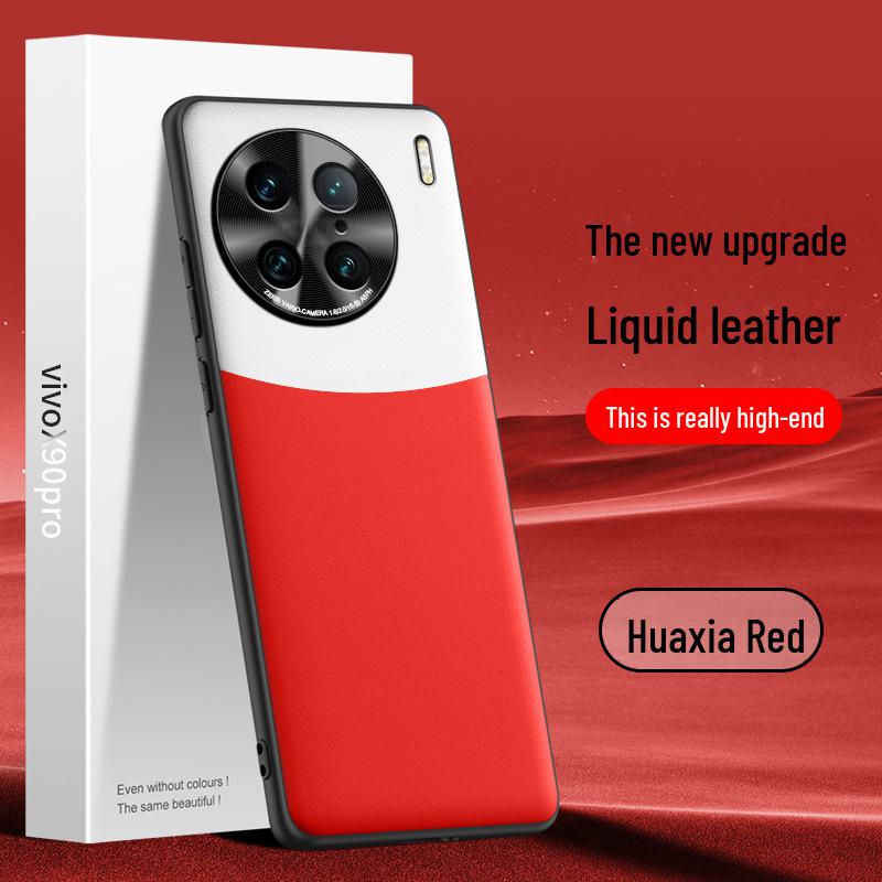 Liquid Leather Anti-Fall Protective Cover for vivo X90 Pro Phone Case - One Piece