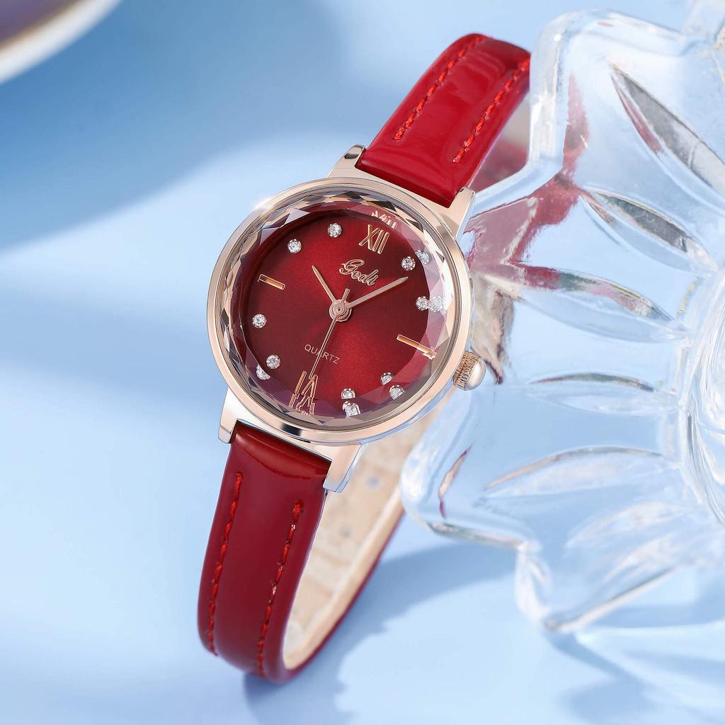 Small Brown Watch Student Niche High-End Watch Light Luxury Diamond-Encrusted Women'S Quartz Watch