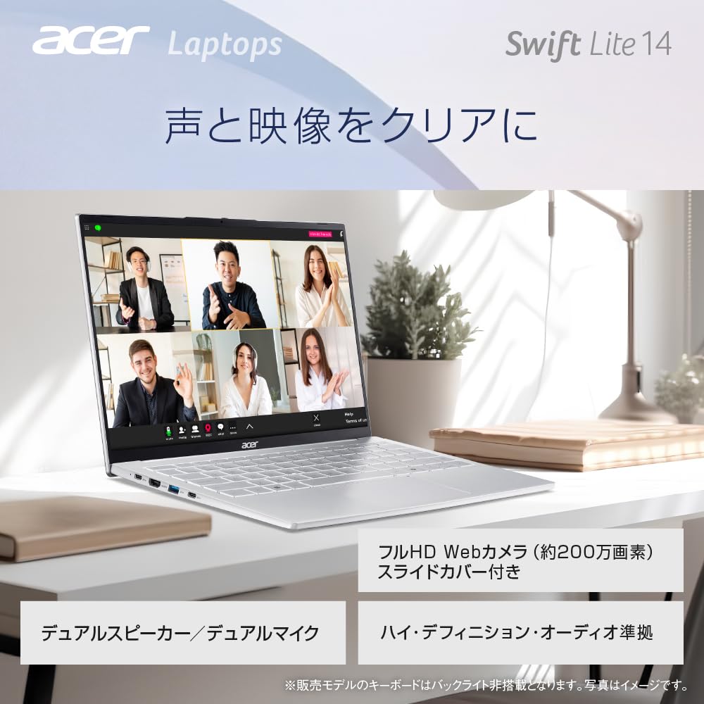 Acer Swift Lite WUXGA OLED Brilhante Intel Core Ultra 5 115U Liga de Alumínio Bateria Webcam 2MP com Deslizante Alto-falante WiFi e Teclado Japonês 14,