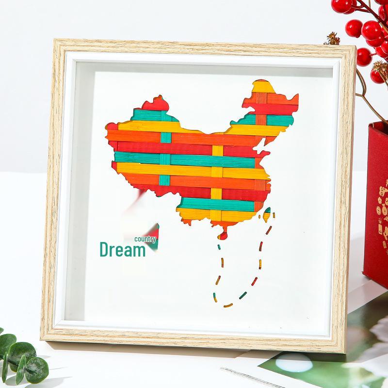DIY Bamboo Weaving Kit: Intangible Cultural Heritage Craft for Kids & Parent-Child Activity, Perfect as a New Year's Day Photo Frame Gift.