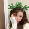 1Pc Funny Frog Cartoon Cute Headband Crown New Plush Big Eyes Headband Women'S Face Wash Headband Children'S Hair Accessories
