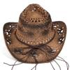Beads Sunscreen Straw Hat Wide Brim Cowgirl Visor Cap Classic Summer Hat  Ladies