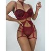 Premium Sense Women Sexy Lingerie Set Of Three See-through Comfortable Garter Pajamas