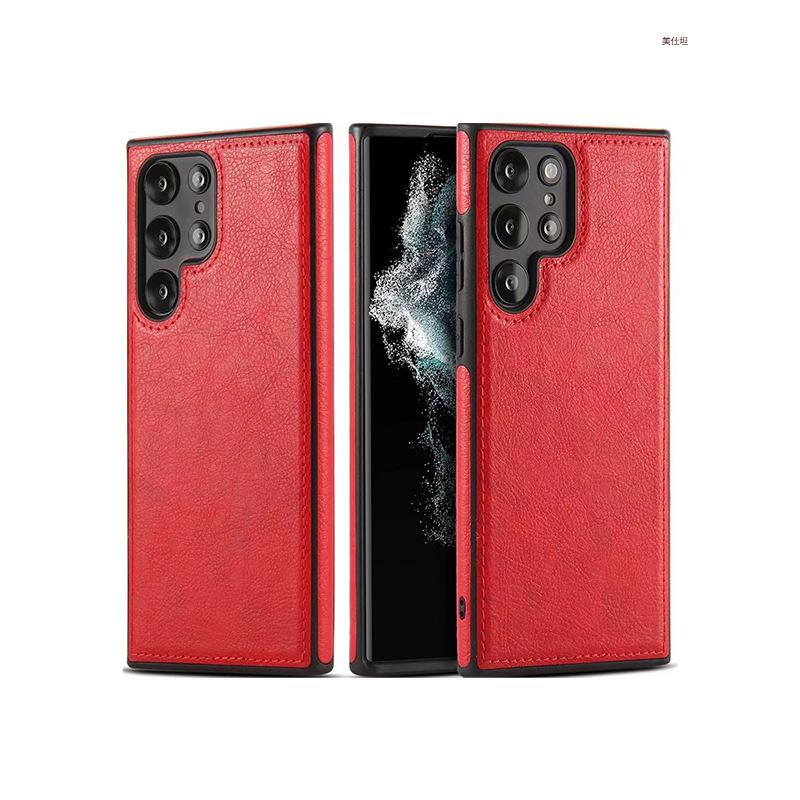 Applicable To Samsung S25ultra Mobile Phone Case New Car Line S23u All-inclusive Anti-drop Internet Celebrity 24u Business 22u Leather Case