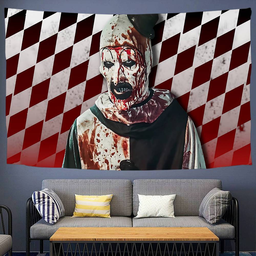 TTerrifier 3 Horror-Clown Film Gedruckter Wandteppich Indischer Buddha Wanddekoration Hexerei Böhmisch Hippie Dekor Decke