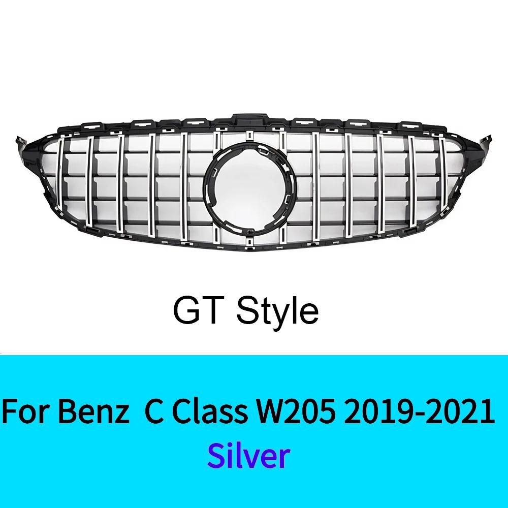 For Mercedes C Class W205 2019-2025 C180 C200 C250 C300 C260 C400 2019-2025 GT Style Sport Front Bumper Grille Inlet Grill  Mesh