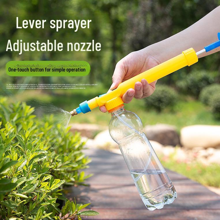 Manual Push-Pull Cola Bottle Spray Watering Can with Rod