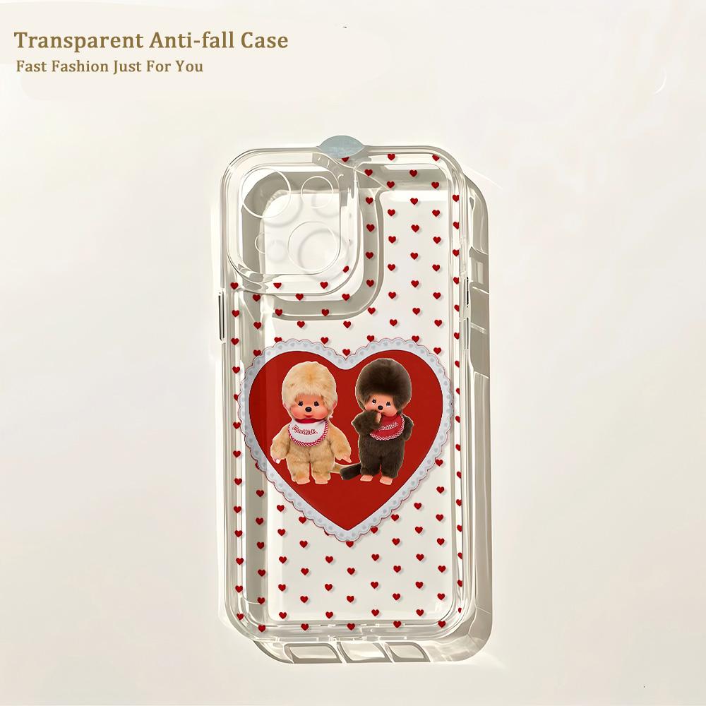 Süße Monchhichis Neue Handyhülle für IPhone 17 16 16e 15 14 13 12 11 Mini Pro Max X XR XSMax 7 8 Air Plus Transparente Rückseite