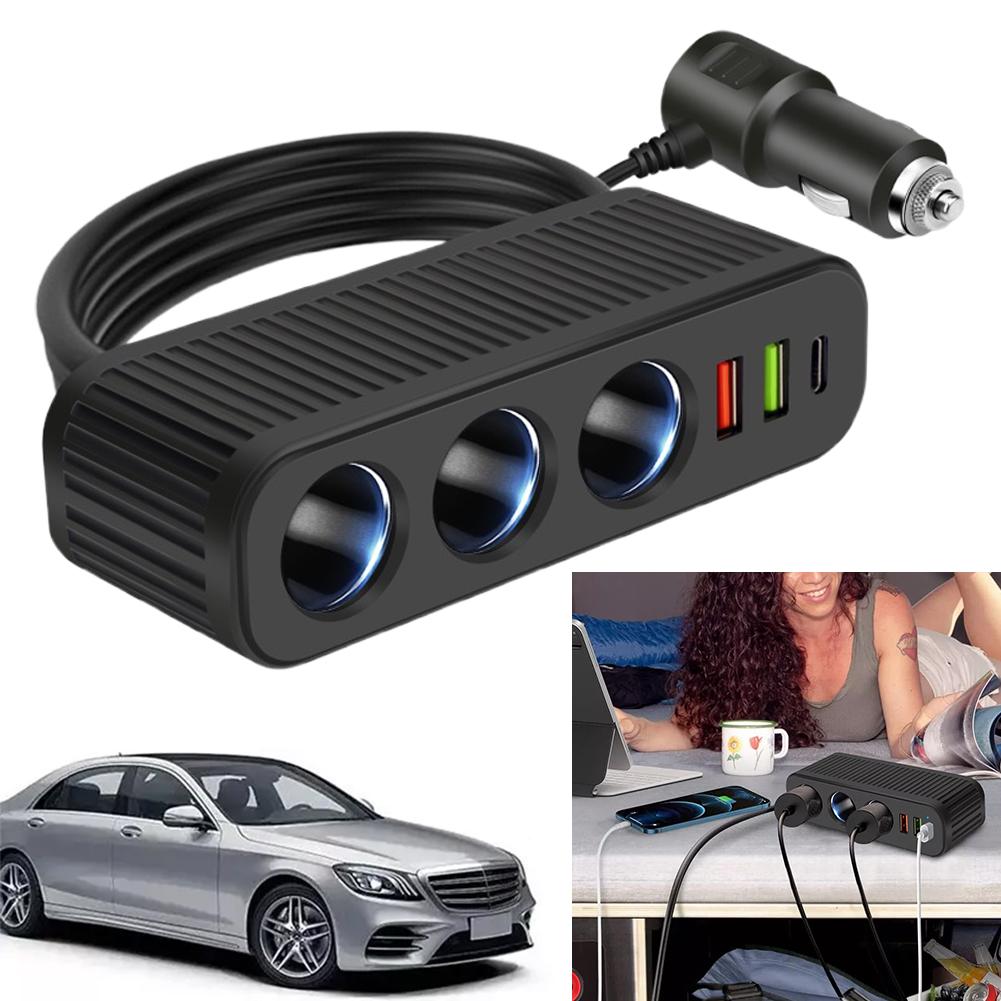 PD QC3.0 Dual USB Socket 120W Car Cigarette Lighter Splitter 12V 24V Plug Phone Power Adapter for Car DVR Dashcam K3J1