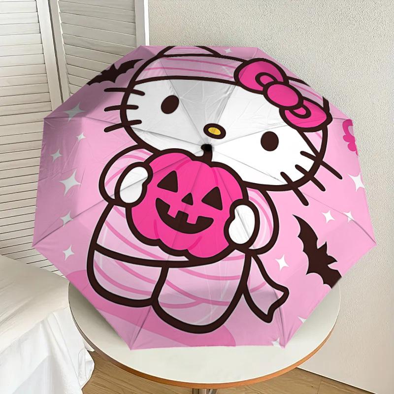 1pc Hello Kitty Halloween Automatic Open/Close Umbrella, Lightweight Design for Everyone,Durable Canopy yy251014002