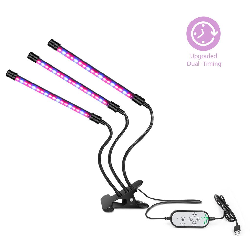LED pěstební světlo USB PhytoLamp Full Spectrum 5V Phyto lampa 4 hlavy rostlinné světlo pro domácí rostliny, květiny, semena, vnitřní pěstební box