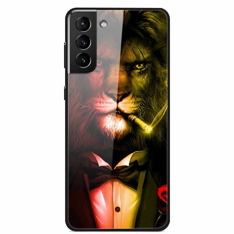 For Samsung S22 5G Cases S22Plus S22Ultra 5G Tempered Glass Hard Back Cover for Samsung Galaxy S22 Plus Case S22Ultra S22+ Cover