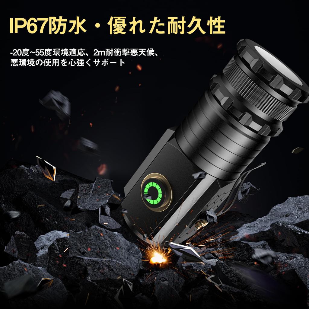 LED Flashlight for Enhanced Handheld High Brightness 2500 USB 5 Lighting Mini Aluminum 2M Drop IPX68 Disaster Outdoor Security Power Disaster