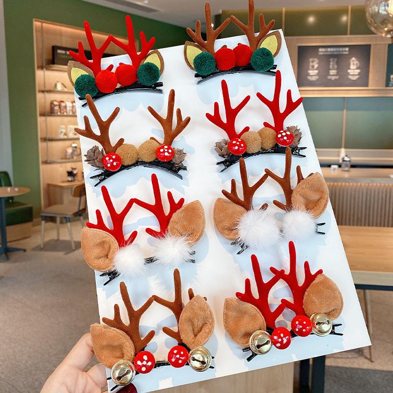 Christmas Reindeer Antler Hair Clips - Cute Decorative Hair Accessories for Kids & Adults