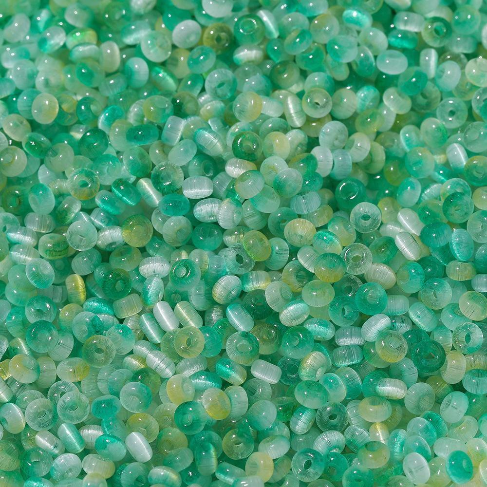 About 2 * 4mm Glass Two-color Cat's Eye Beads, DIY Bracelet Beaded Jewelry Accessories