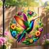 Decorative Bird Ornament for Window Colorful Hummingbird Wall Hanging Decoration, Stained Acrylic Suncatcher Natural Atmosphere Decor Decor,