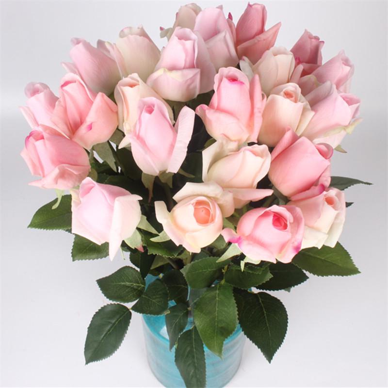 11pcs/Lot Fresh Rose Artificial Flowers Real Touch Rose Floral Home Decorations For Wedding Party Birthday Gifts