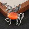 Rainbow Unicorn Pin Brooch Horse Design Enamel with Imitation Crystals
