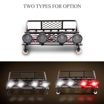 Roof Rack Luggage Carrier with Light Bar for 1/10 RC Crawler Axial SCX10 D90 110 Traxxas TRX-4