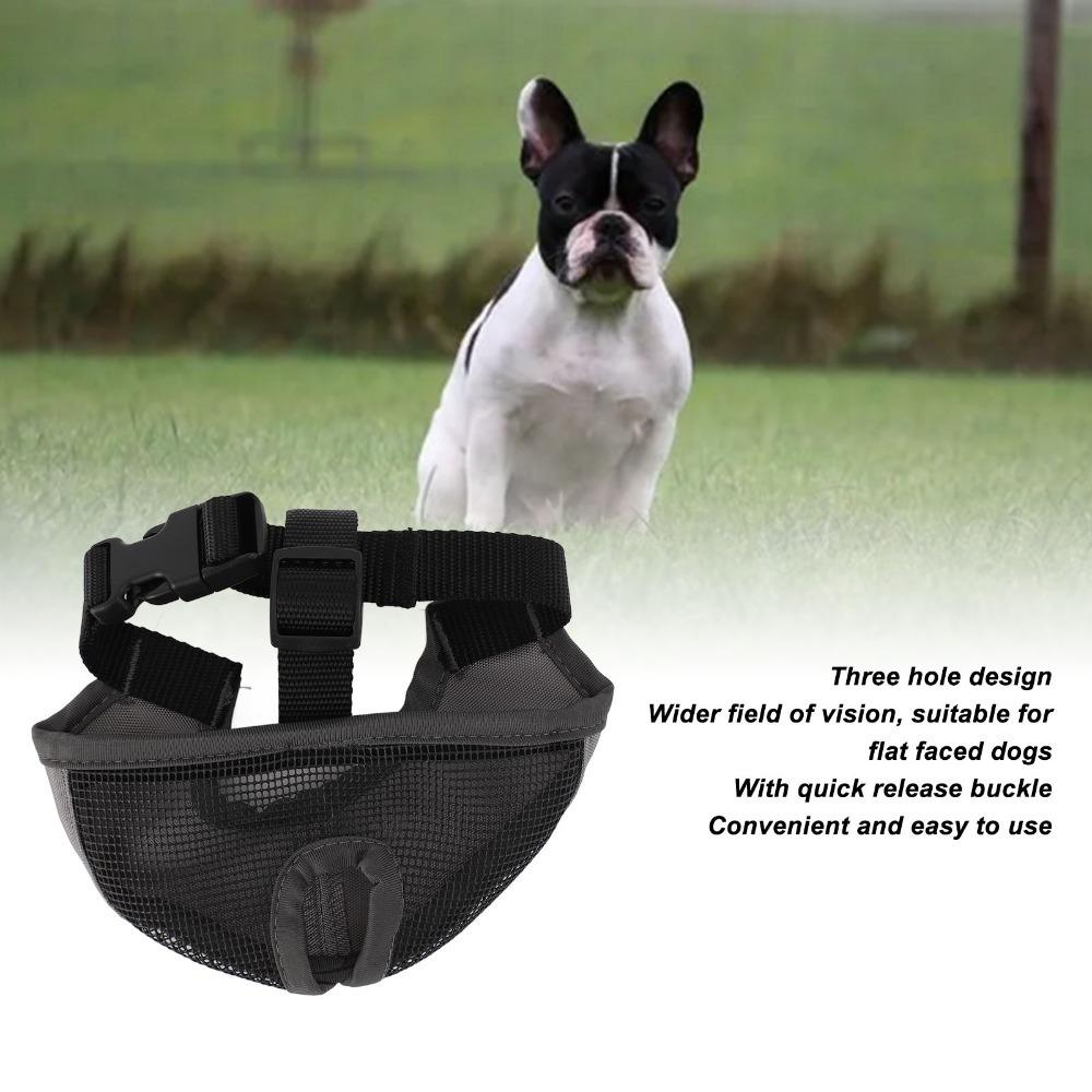 Soft Dog Mouth Guard Adjustable Short Snout Dog Muzzle Anti Bite Muzzle  Bite Prevention S серый