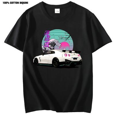Anime tričko pro R35 Skyline GTR Vaporwave JDM Legenda Auto Potisk Tričko Muži Krátký Rukáv 100% Bavlna Grafická Trička