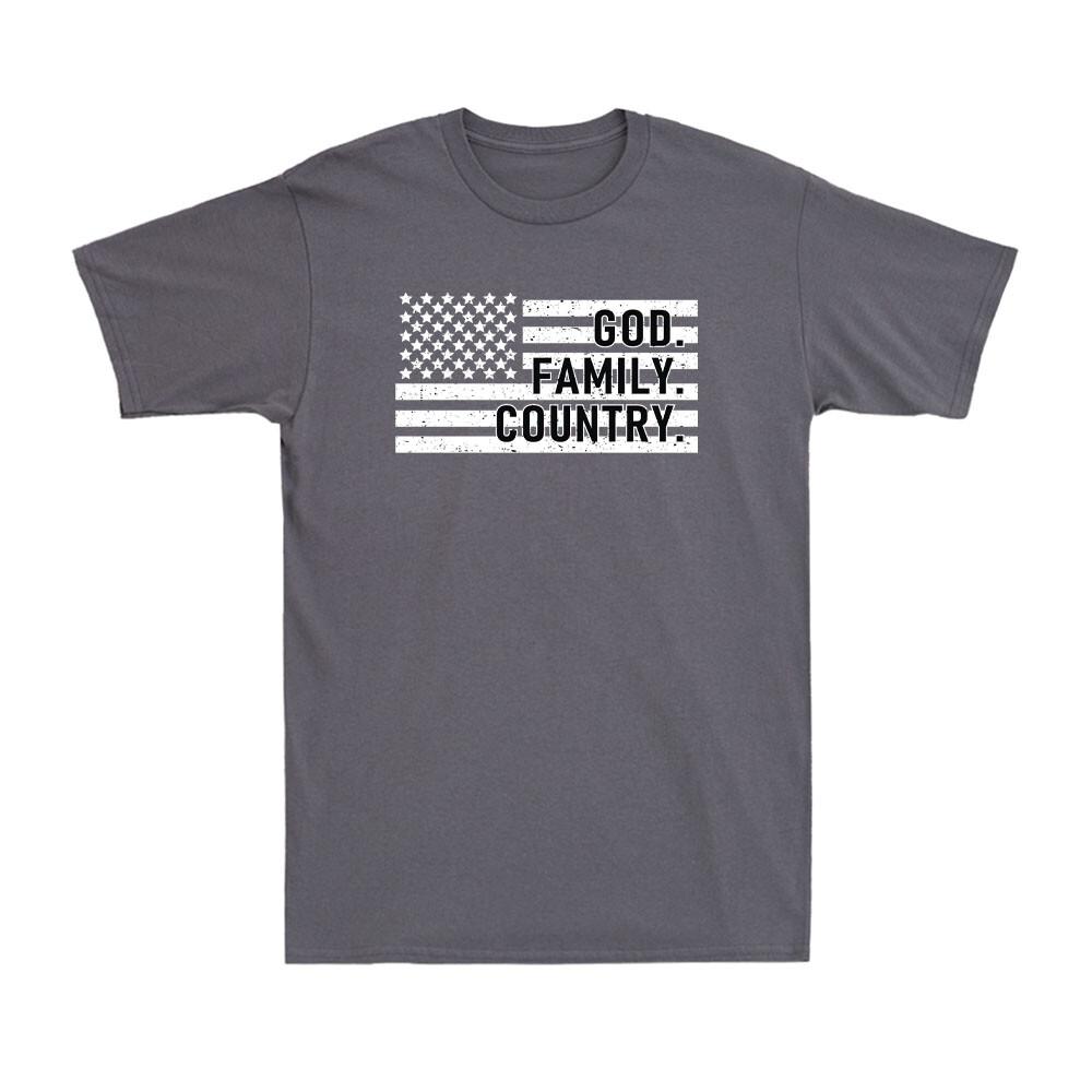 God Family Country with Patriotic American Flag Distressed Vintage Unisex's T-Shirt