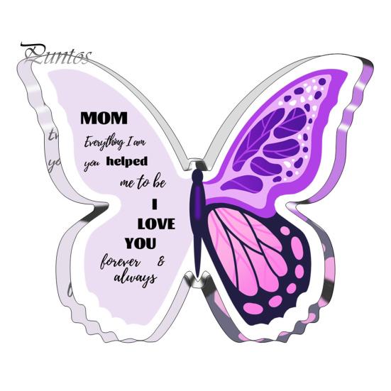 

Акриловое украшение в виде бабочки. Подарок маме от дочери или сына. Прозрачное настольное украшение на День матери. Подарок на День святого Валентина. H