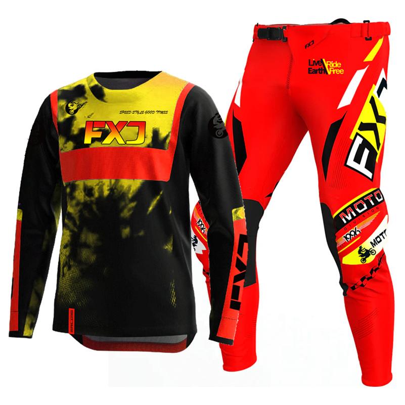 Set di abbigliamento da motocross per bambini 4 5 6 7 8 9 10 11 12 13 anni Ragazzi Bambino Motociclista Ragazzo Ragazza Maglia Pantaloni Kit tuta da corsa Fuoristrada Enduro MX MTB