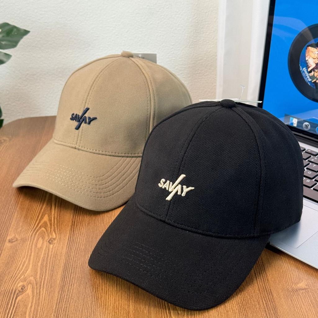 Fashion Hat autumn and winter warm Korean version of the new versatile letter embroidery woolen baseball cap fashion men's and women's sunshade cap