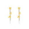 French Flower Diamond-Set Pearl Fringed Earrings Women'S Light Luxury Fashion Unique Niche High-End Temperament Earrings