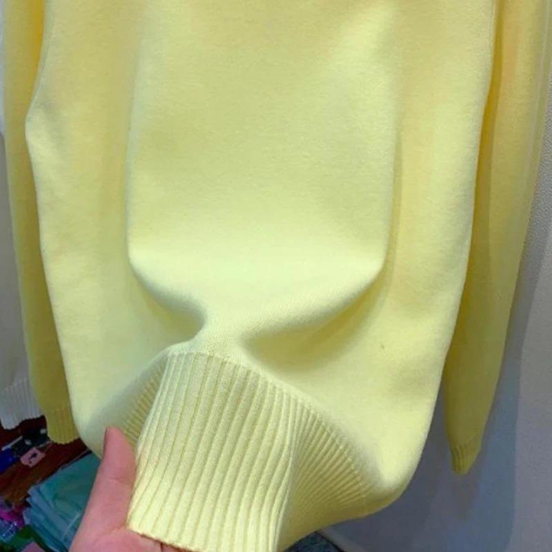 Водолазка однотонный свитер женская мода новые эластичные топы трикотажные пуловеры с длинным рукавом низ трикотажные простые шикарные одежды L