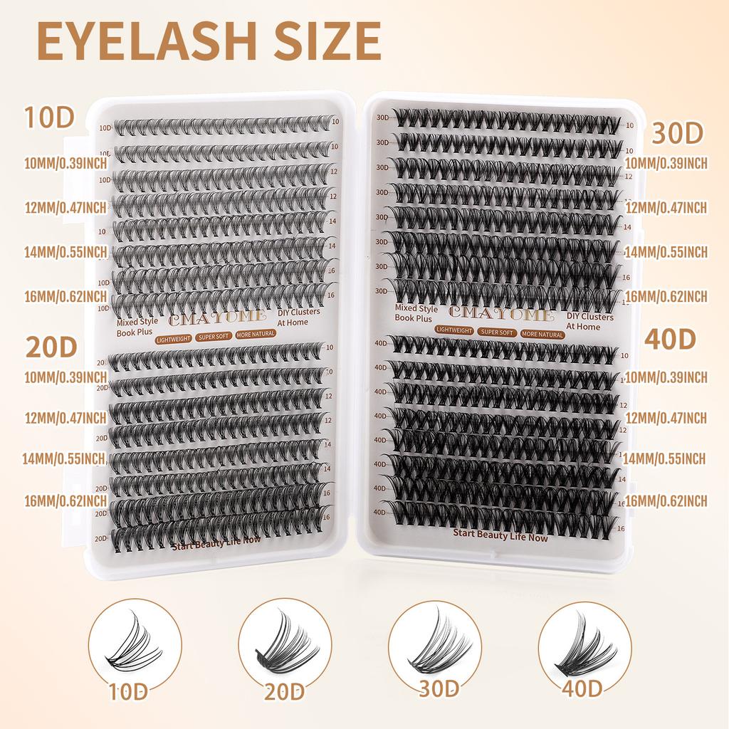Diy Segmented Single Cluster Of Hair 10-16Mm Thick Eyelash Book Large Capacity Eyelashes