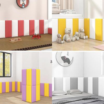 Protection Murale Anti-rayures Silencieuse Auto-adhésive Tête de Lit de Chambre Chevet Tissu Coussin Tatami Décor pour Maternelle