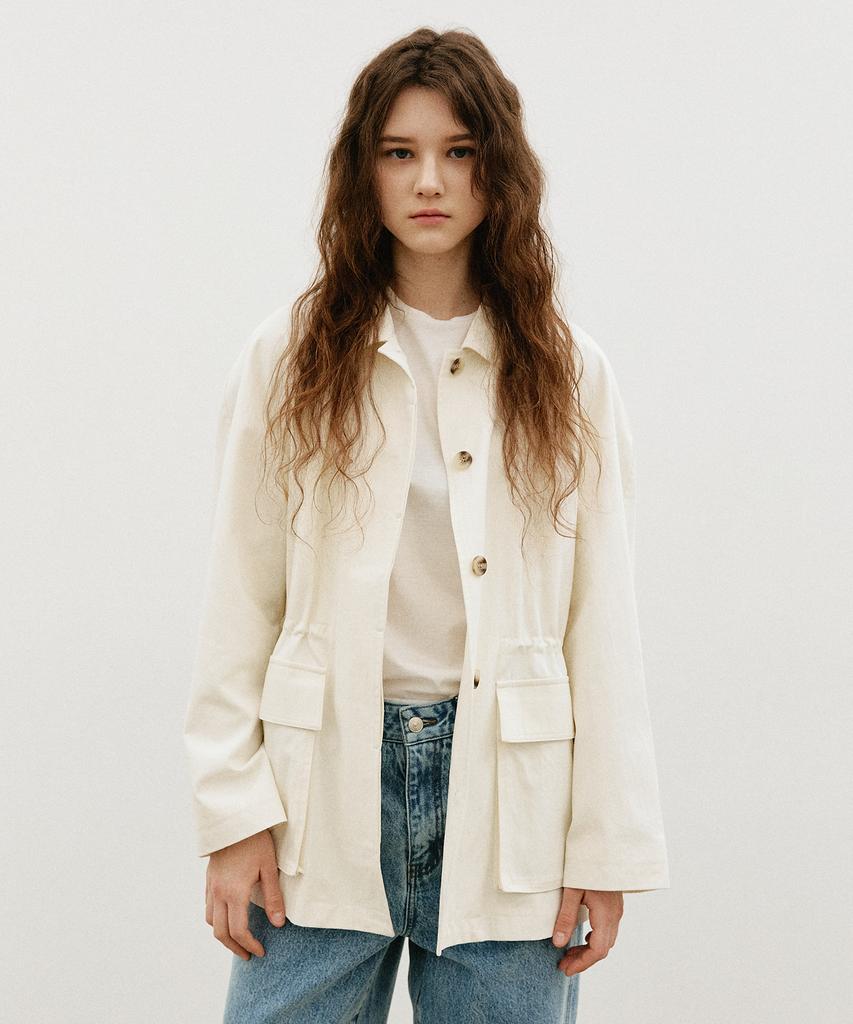 Artid Cotton Half Work Jacket_Ivory