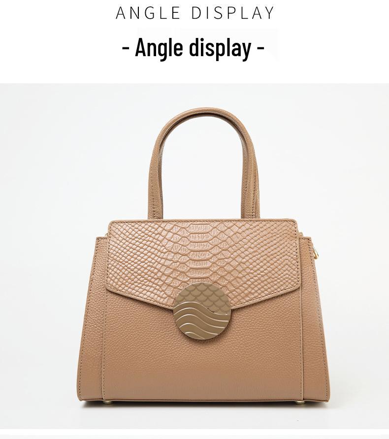 Genuine Leather Women's Large Capacity Summer Handbag - Fashionable Crossbody & Shoulder Bag for Commuting 2025
