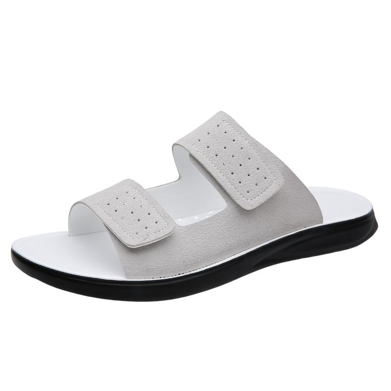 

Модная летняя повседневная мужская обувь Дышащая удобная трендовый дизайн стиль Прогулки по улицам и пляжам Высококачественные шлепанцы 38 белый