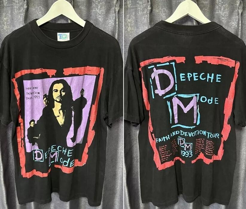 

90#039;s Depeche Mode 1993 Remake 2 side Black Unisex Tshirt Men Women S5XL Unisex T-Shirt S