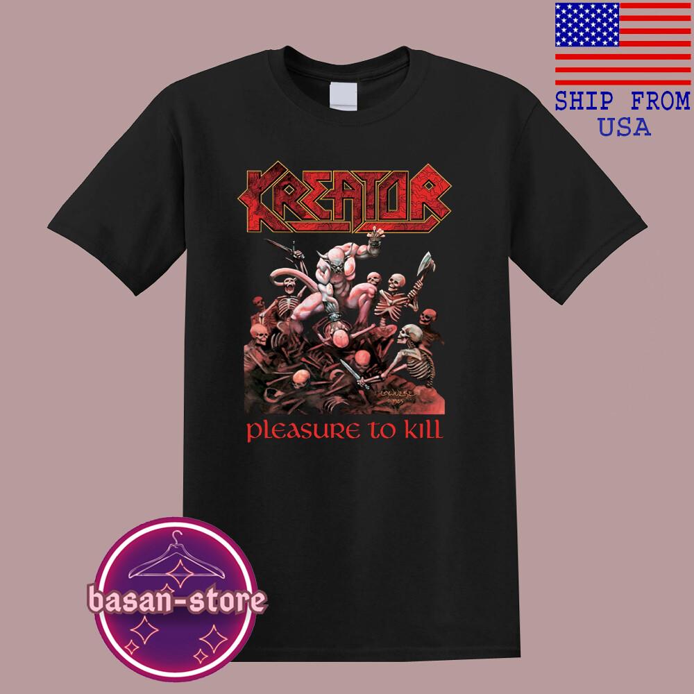 Kreator Pleasure to Kill Men#039;s Black Size S5XL Unisex T-Shirt S
