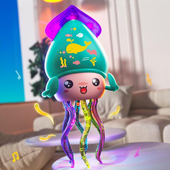 Electric Dancing Octopus Toy with LED Lights Music Obstacle Avoidance Octopus Toy Toddlers Boys Girls Interactive Cartoon Sea Animal