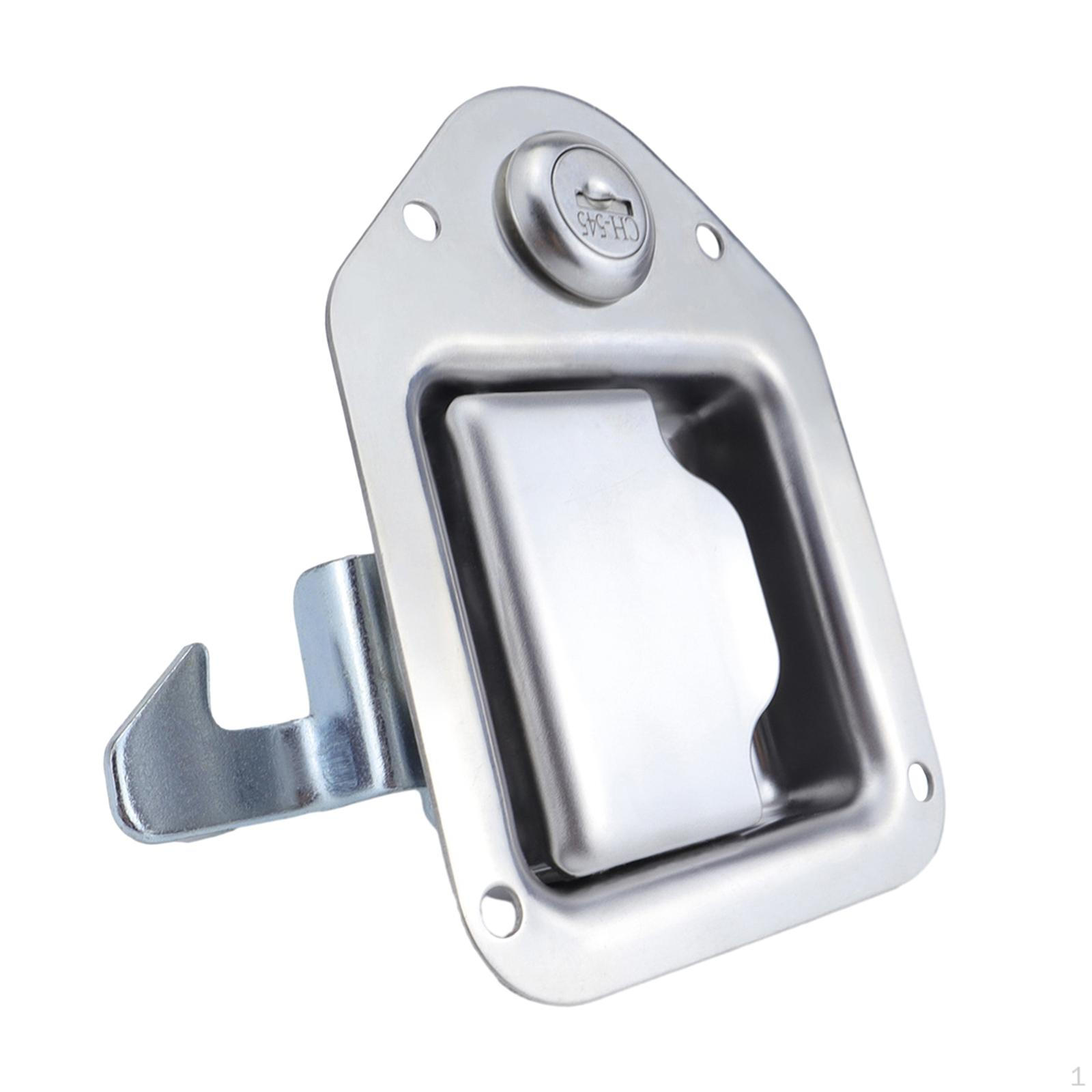 Stainless Steel Trailer Tool Case Handle Latch with Lock Box Paddle 2 Keys