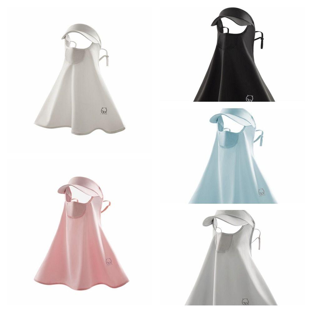 UV Protection Sunscreen Face Cover Solid Color UV Protection Veil Thin Ice Silk Mask  Hiking