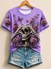 2026 Spring Summer Unisexs Halloween Shortsleeve Tshirt Ghost And Pumpkin Print Crewneck Top Fashionable Unisexs Tshirt