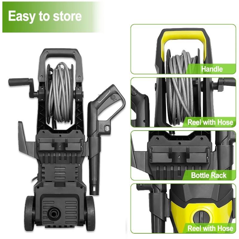 3000W High-Power Portable Electrical Pressure Cleaner 100Bar 4.8Amp - Professional Car Washing Machine for Home & Outdoor Use