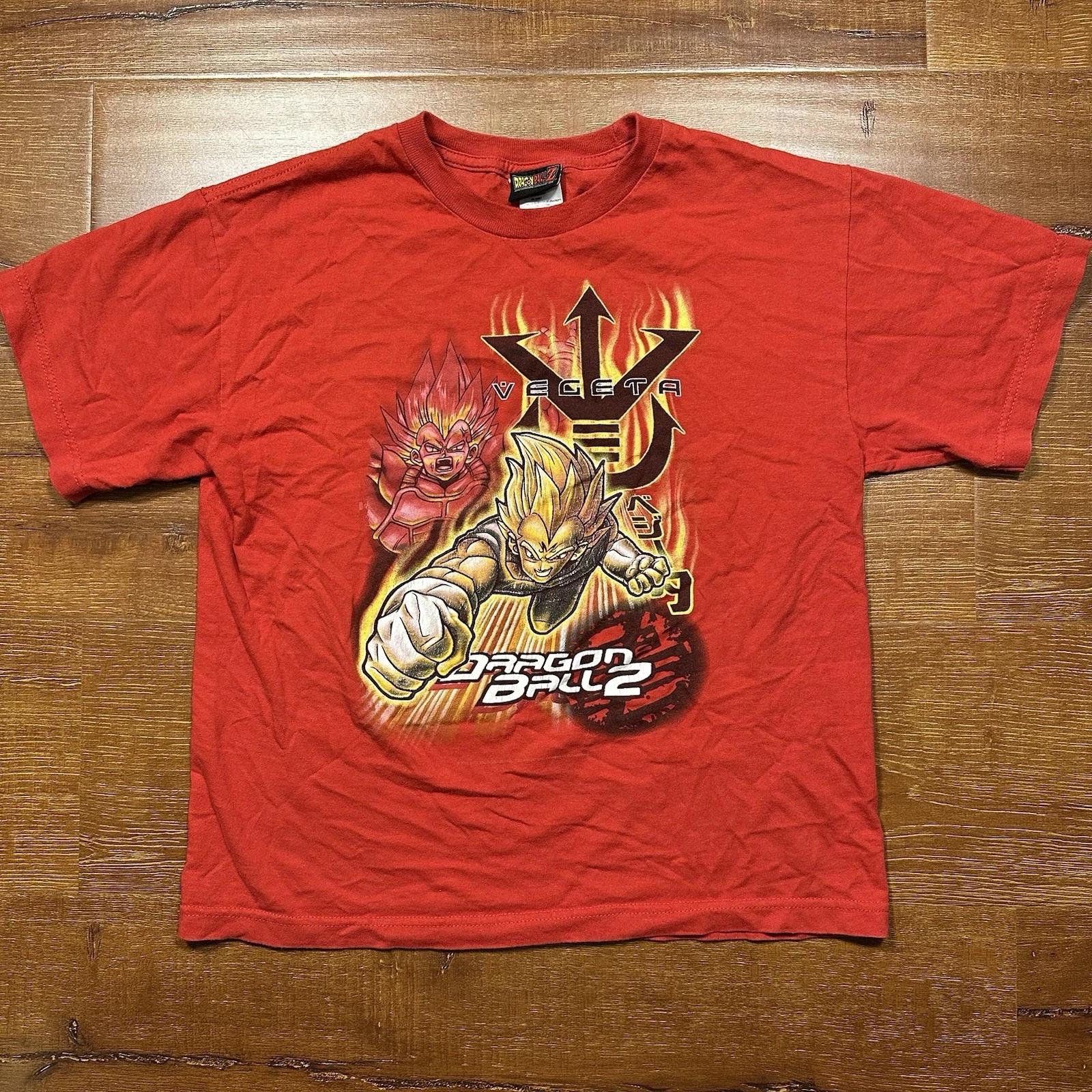

Vintage Dragonball Z Vegeta T Shirt Youth Boys L Red 2001 VTG Cartoon Anime Rare 4XL