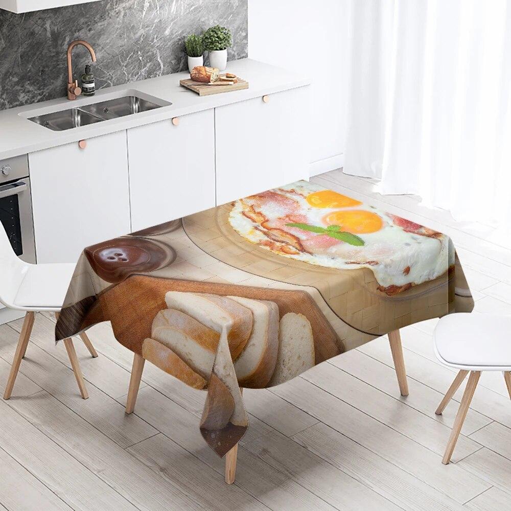 Gourmet Printed Tablecloth Anti-fouling and Waterproof Rectangular  Kitchen Restaurant Table Decoration