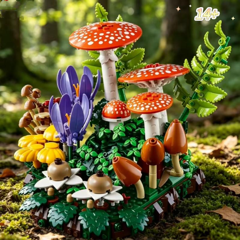 New Arrival Woodland Mushrooms Plant Building Blocks Set 806 Pieces Adult Assembly Creative Display Model Holiday Birthday Gifts