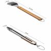 Stainless Steel Barbecue Tool Set Outdoors BBQ Beech Wood Handle Fork Shovel Clamp Brush Combined Grill