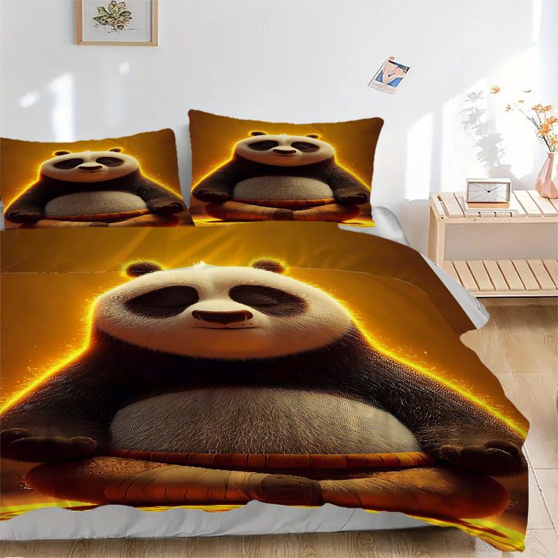 

3pcs Panda Meditation Duvet Cover Set, Includes 1 Duvet Cover and 1/2 Pillowcases (No Insert) yy251104225 135x200cm
