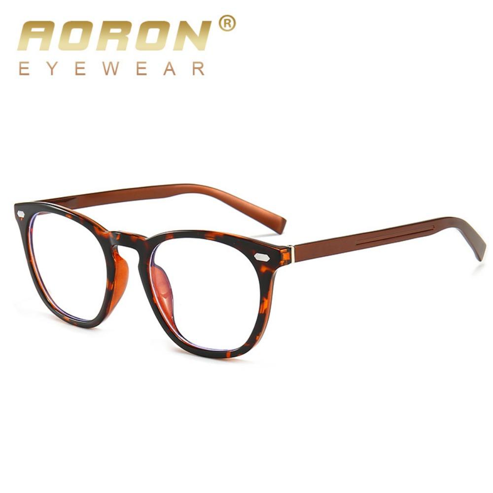 aoron Flat Mirror Aluminum Magnesium Round Retro Anti-blue Light, Optical TR Glasses Frame